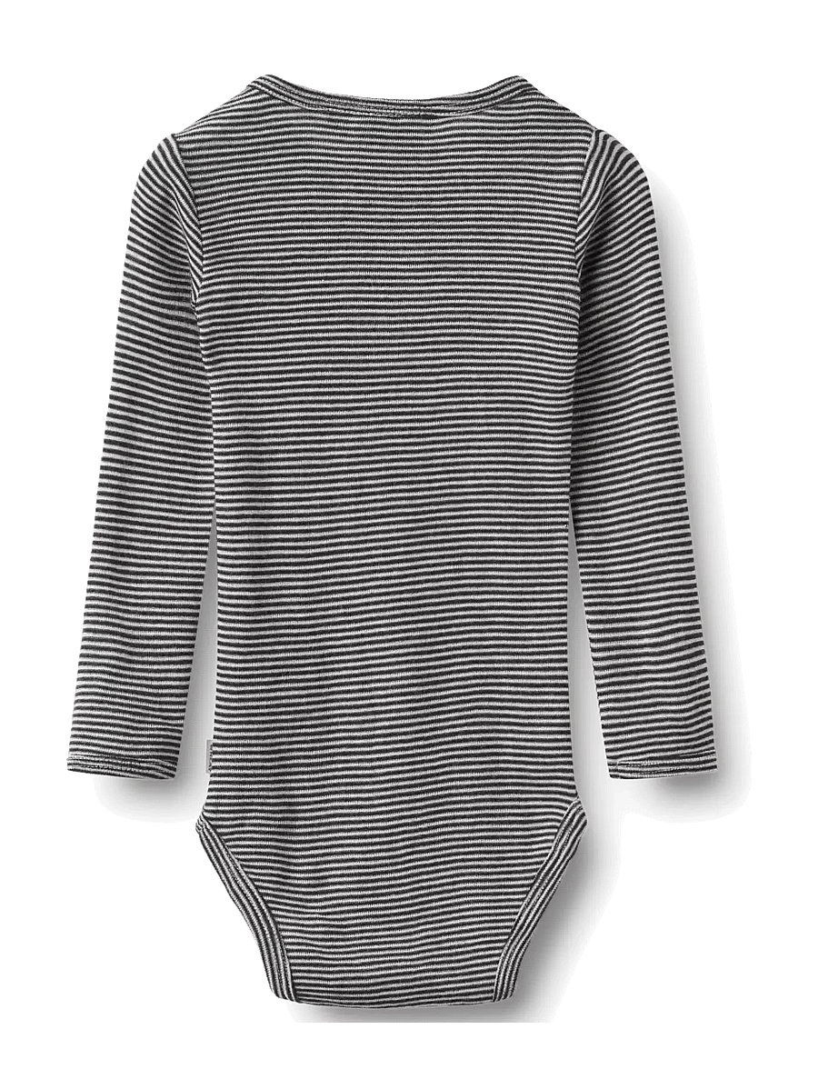 Wheat - Wool Body L/S Lucca - long-sleeved bodies - navy stripe - 1