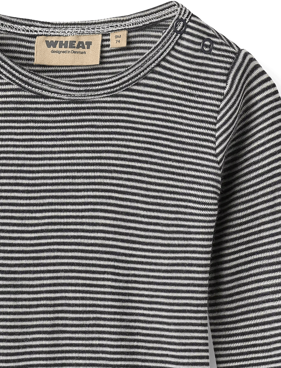 Wheat - Wool Body L/S Lucca - long-sleeved bodies - navy stripe - 2