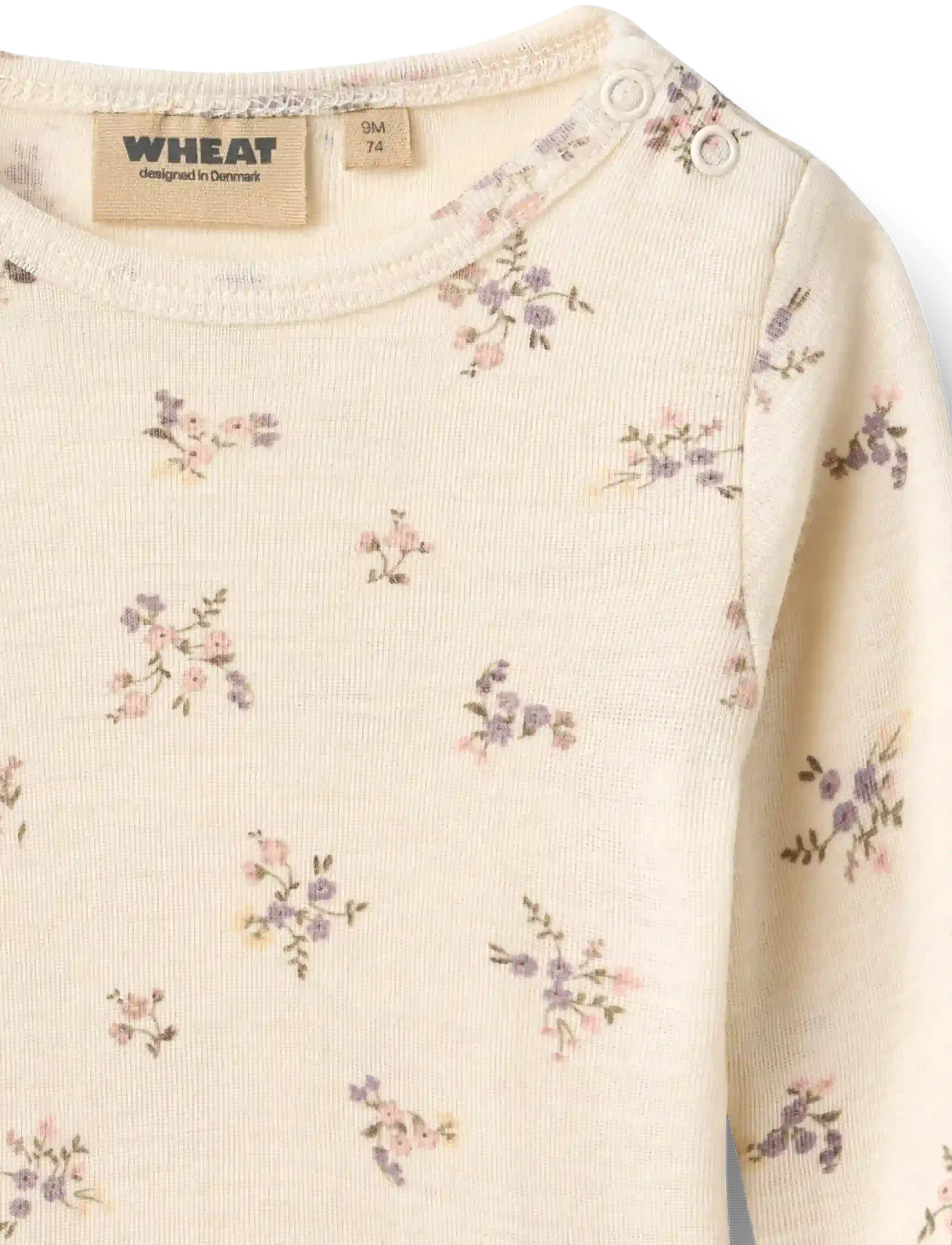 Wheat - Wool Body L/S Lucca - long-sleeved bodies - eggshell flowers - 2