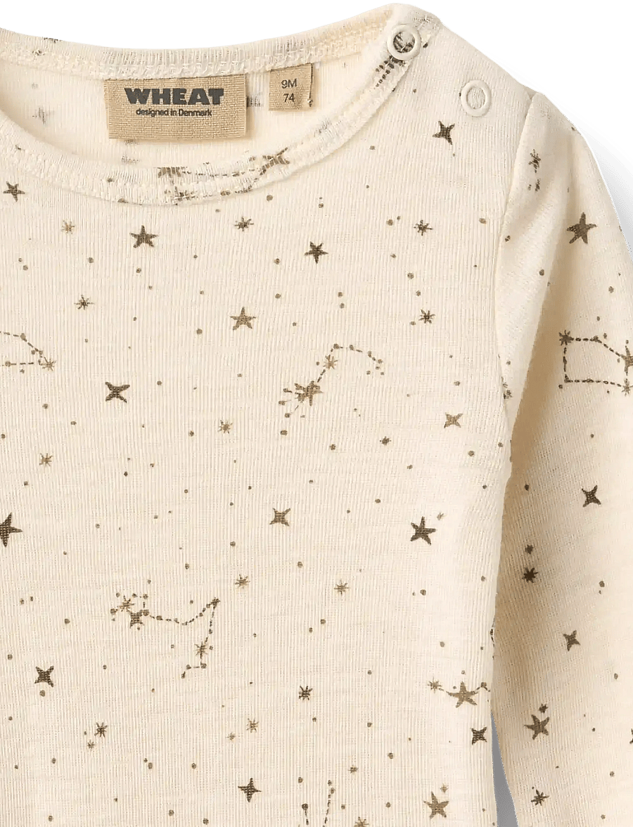 Wheat - Wool Body L/S Lucca - långärmade bodies - eggshell stars - 2
