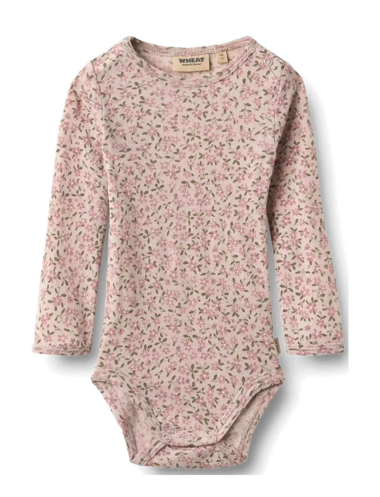 Wheat Wool Body L/S Lucca - Long-sleeved bodies - PALE LILAC FLOWERS / purple