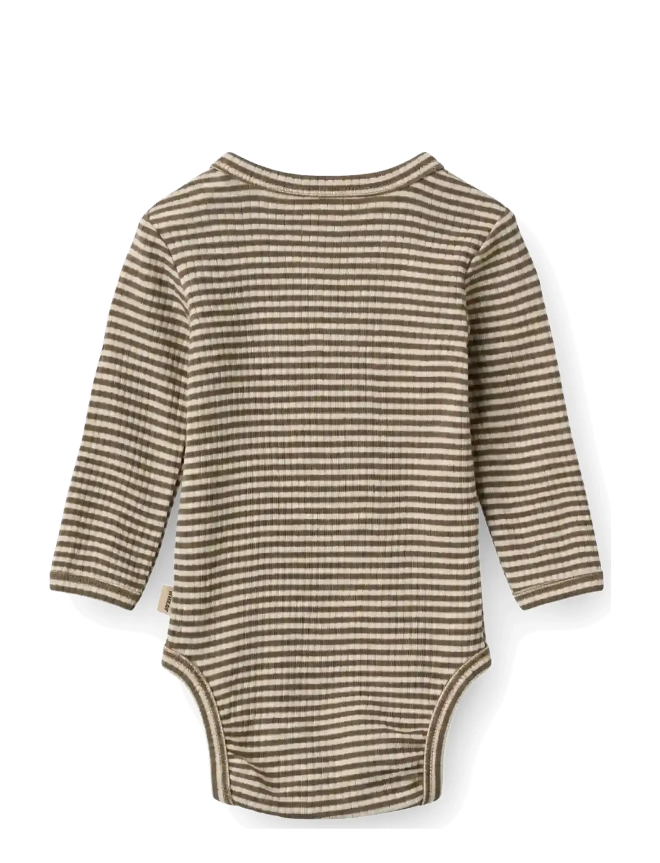 Wheat - Wool Body L/S Lucca - långärmade bodies - wood stripe - 1