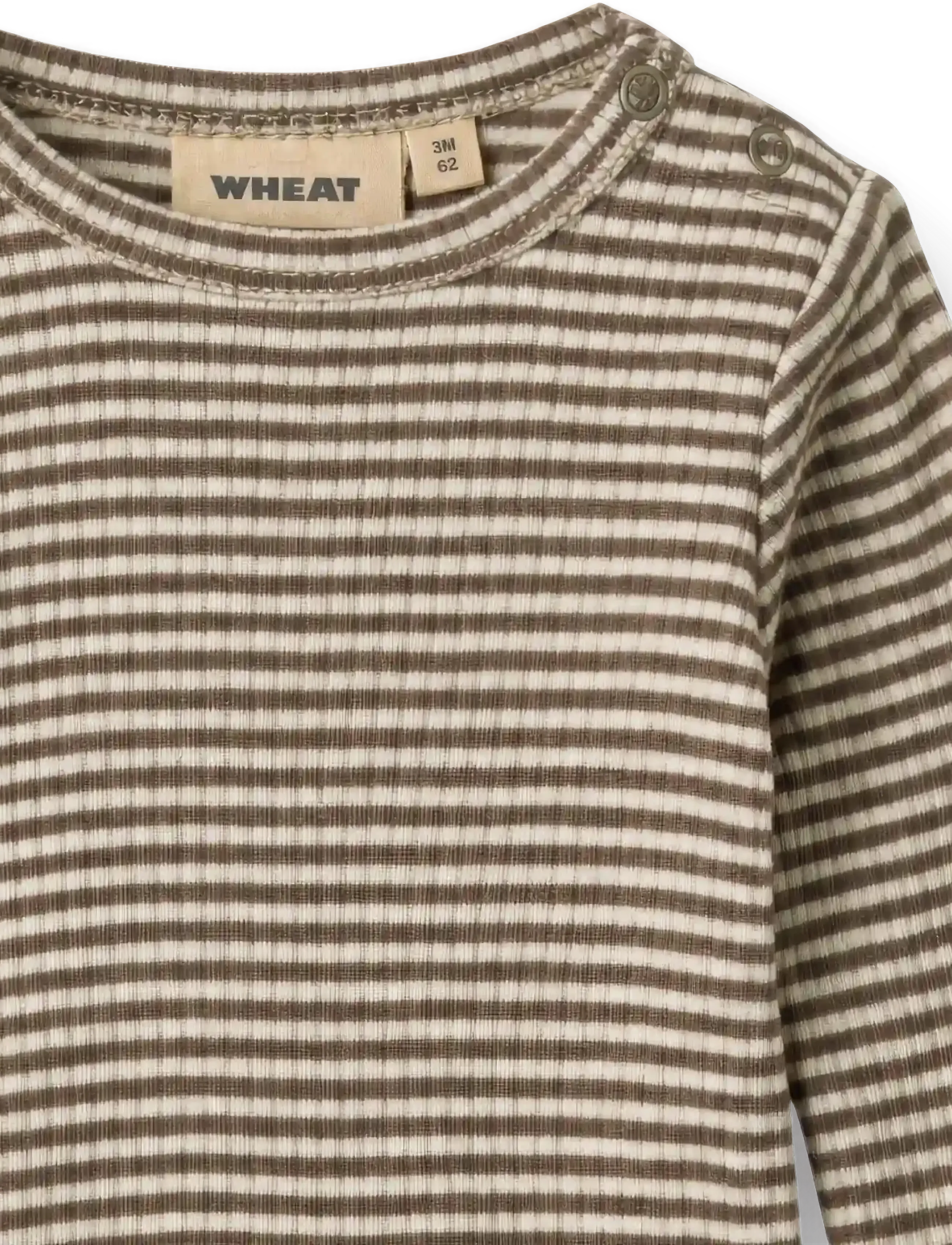 Wheat - Wool Body L/S Lucca - långärmade bodies - wood stripe - 2