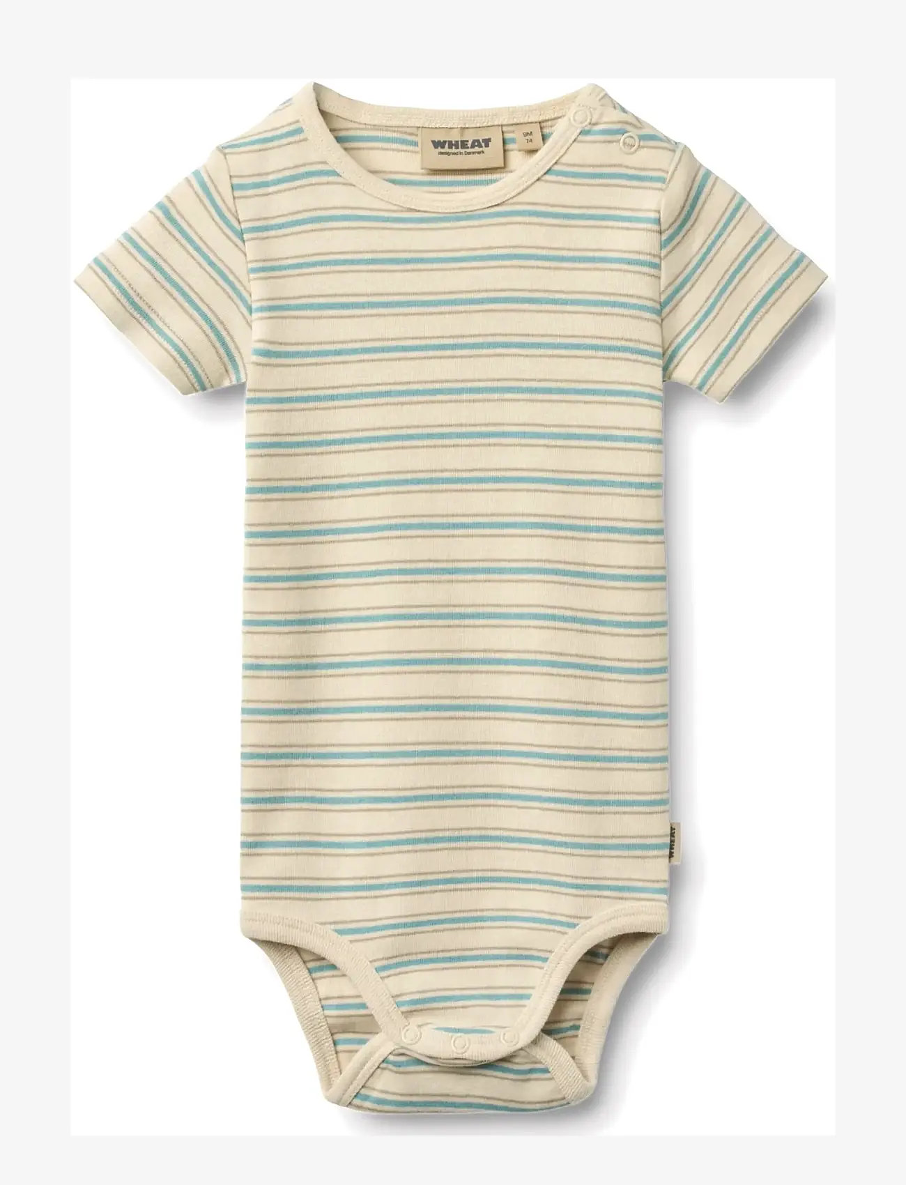 Wheat - Body S/S Edvald - kortærmede bodyer - spring lake stripe - 0