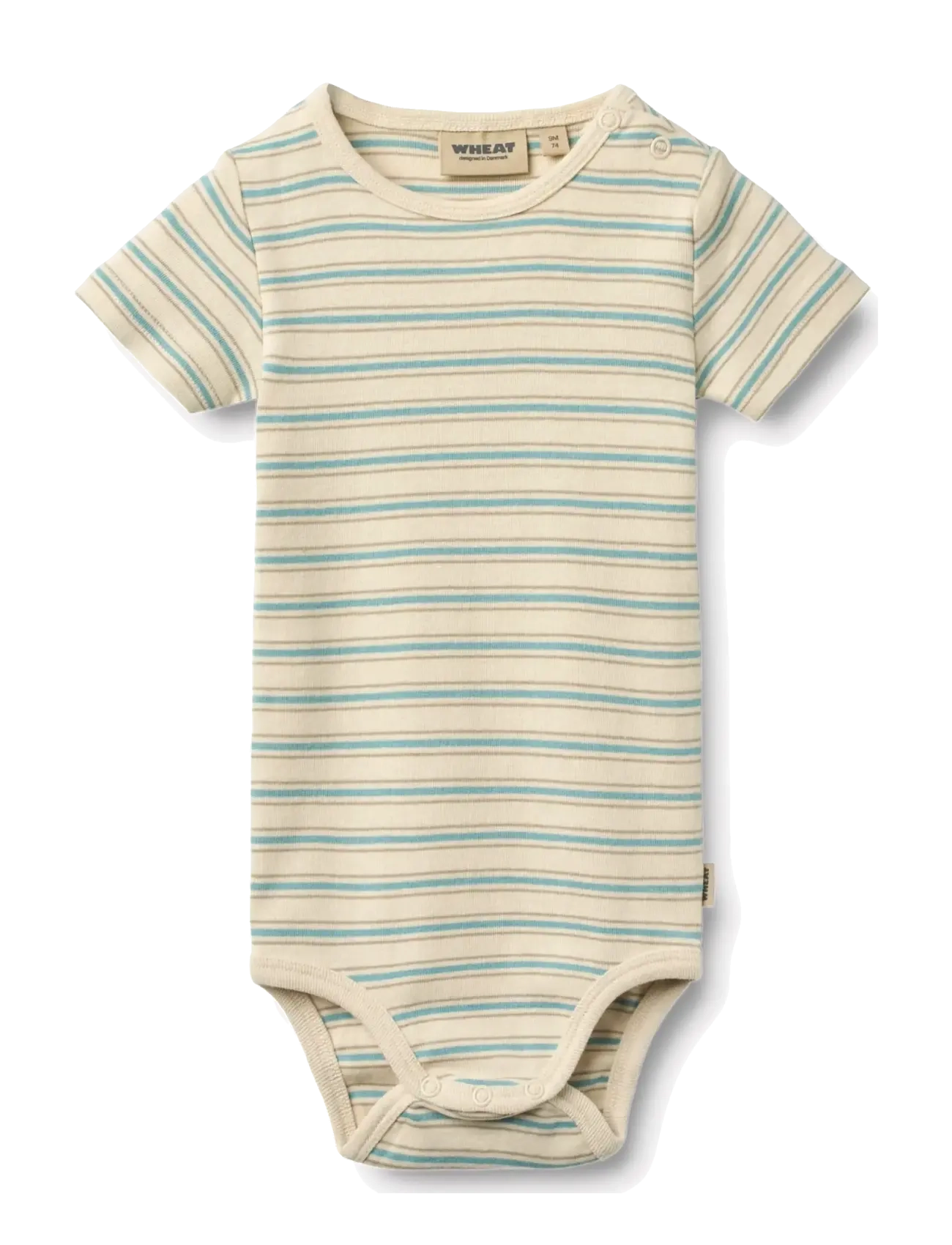 Wheat Body S/S Edvald - Short-sleeved bodies - SPRING LAKE STRIPE / green