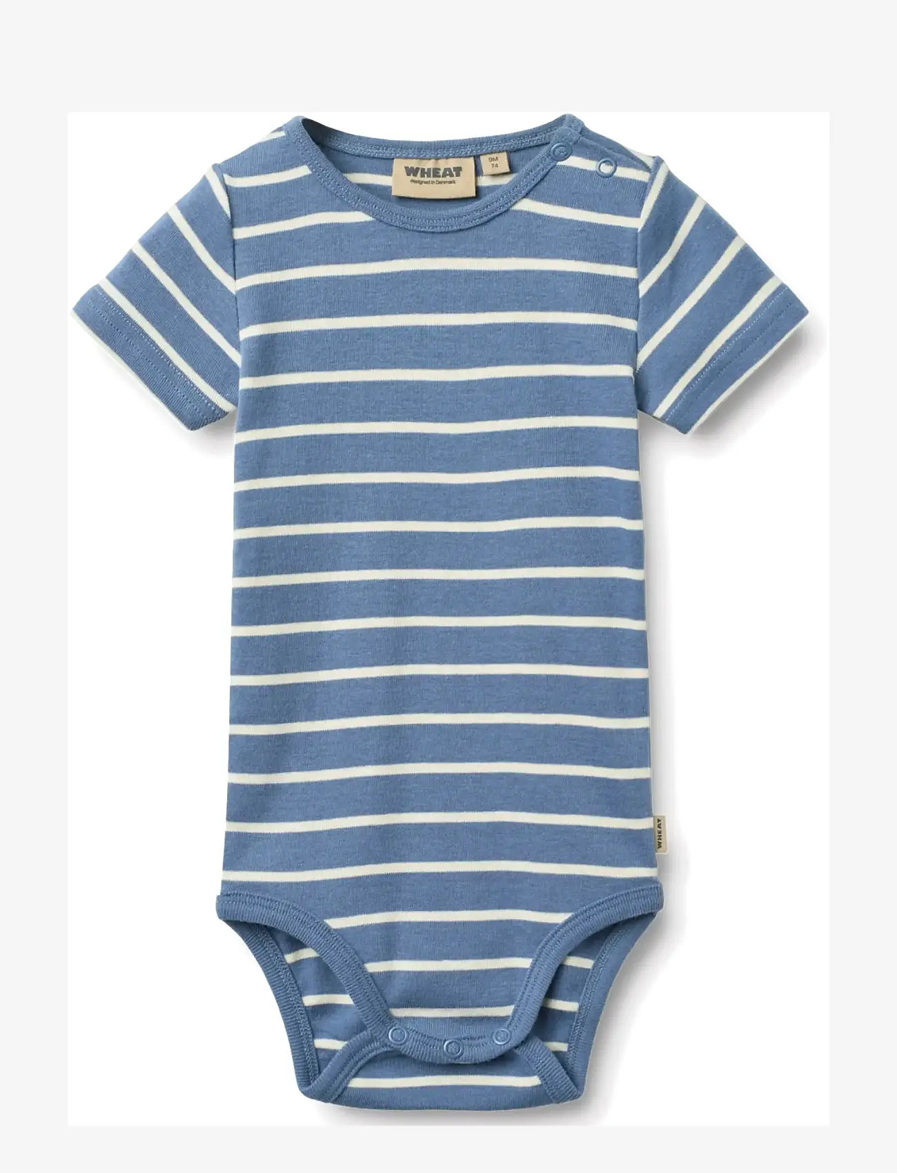 Wheat - Body S/S Edvald - lühikeste varrukatega bodid - blue stripe - 0