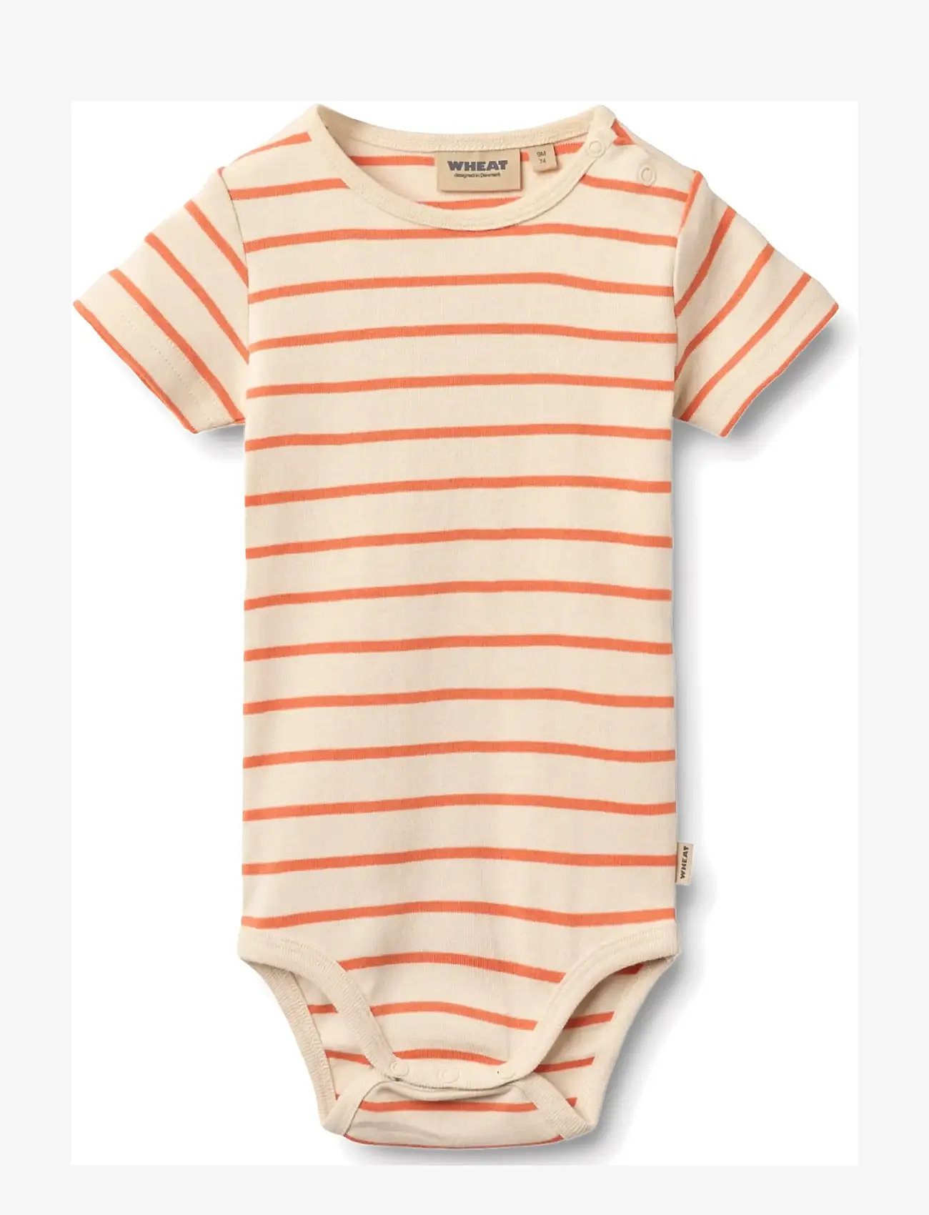 Wheat - Body S/S Edvald - short-sleeved bodies - orange stripe - 0