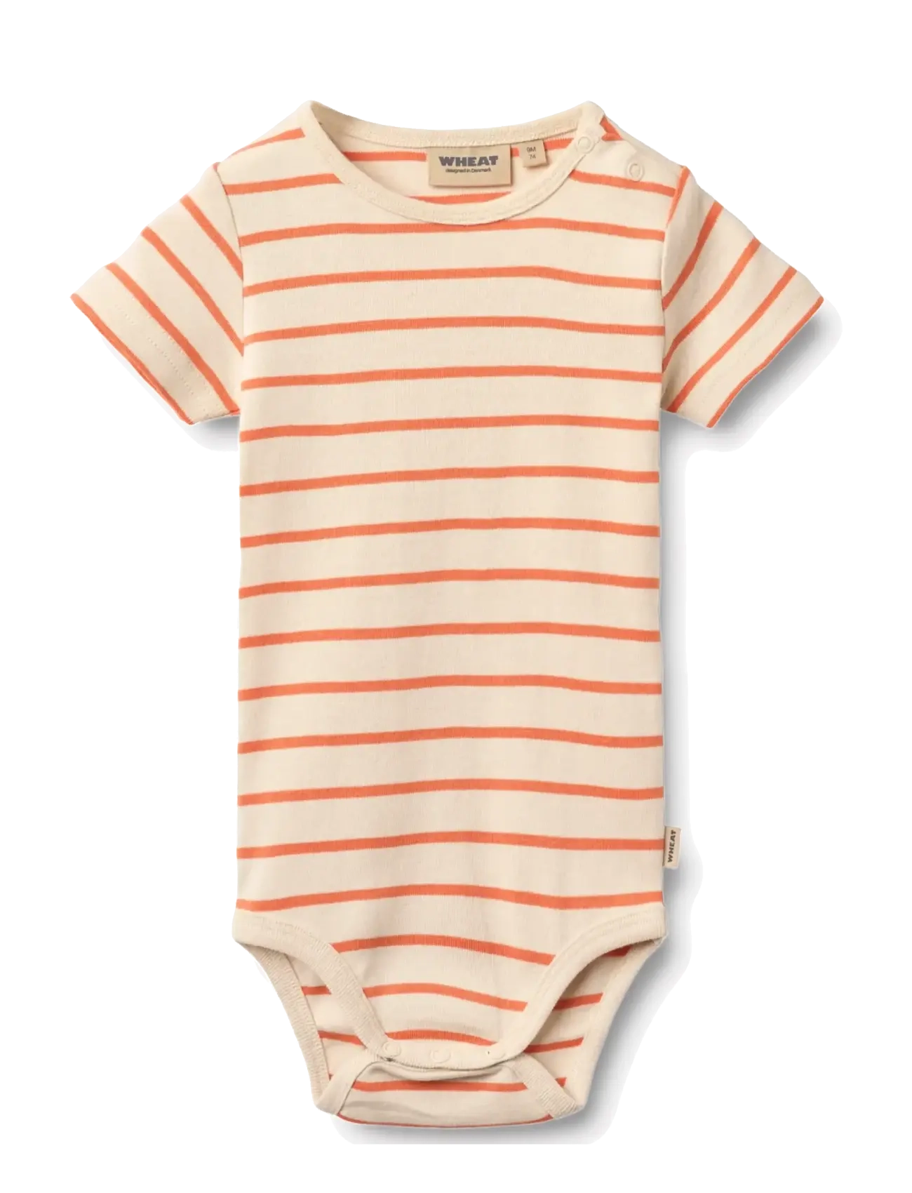 Wheat Body S/S Edvald - Bodyer - ORANGE STRIPE / cream