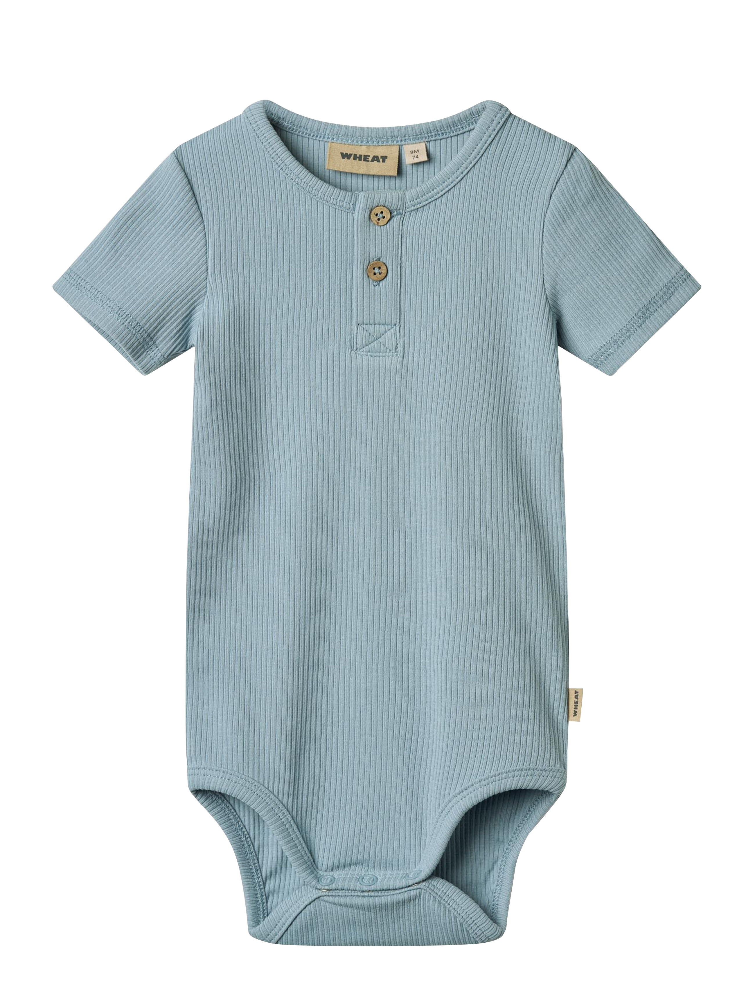 Wheat - Body S/S Magnus - kurzärmelige bodys - calm blue - 0