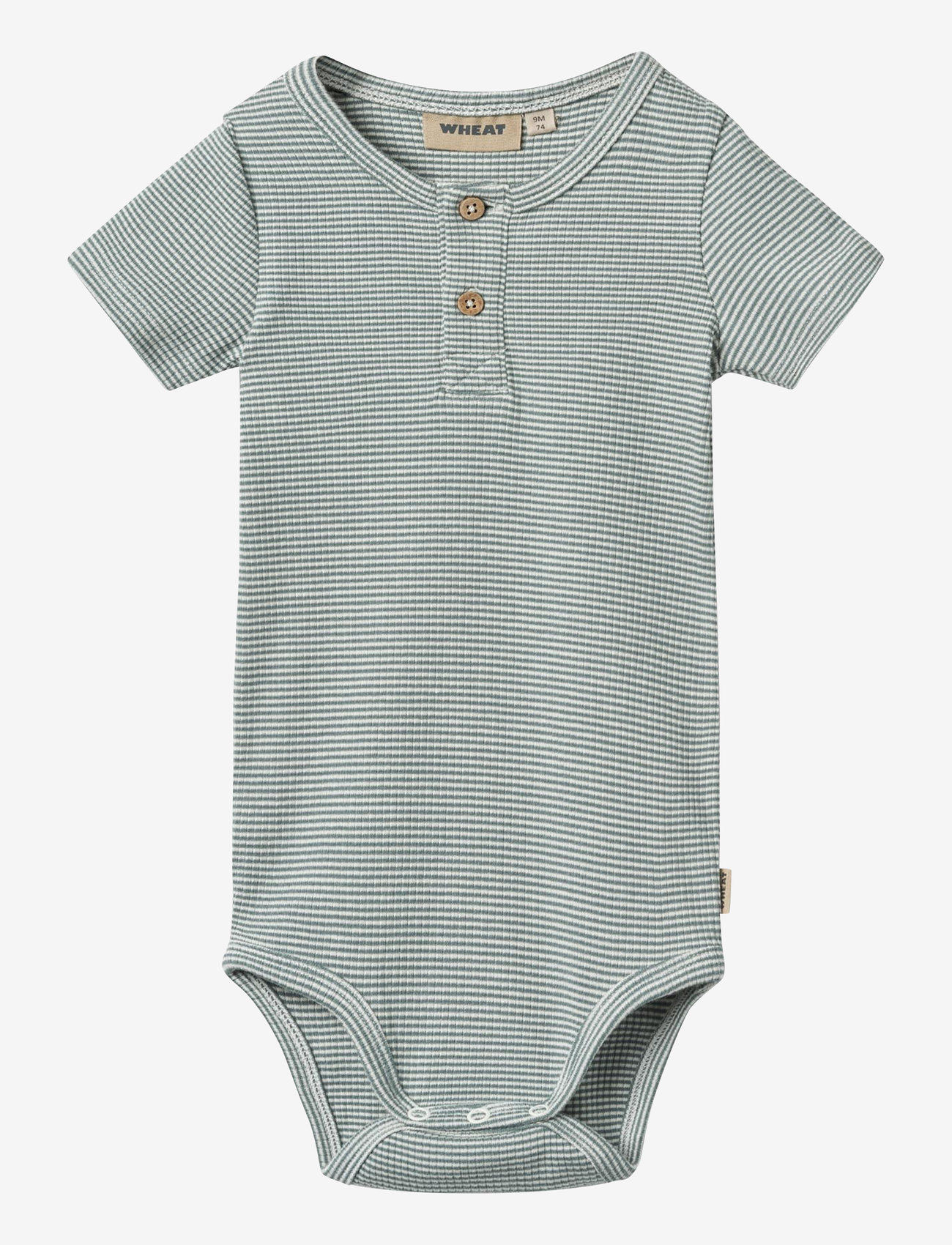 Wheat - Body S/S Magnus - kortærmede bodyer - stormy sea stripe - 0