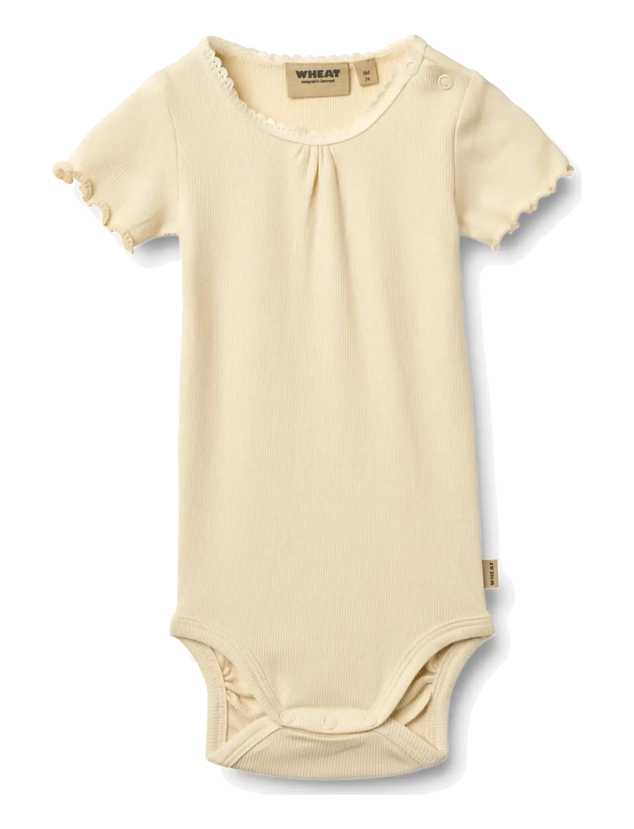 Wheat Rib Body S/S Edna - Kleidung - BARELY APRICOT / cream