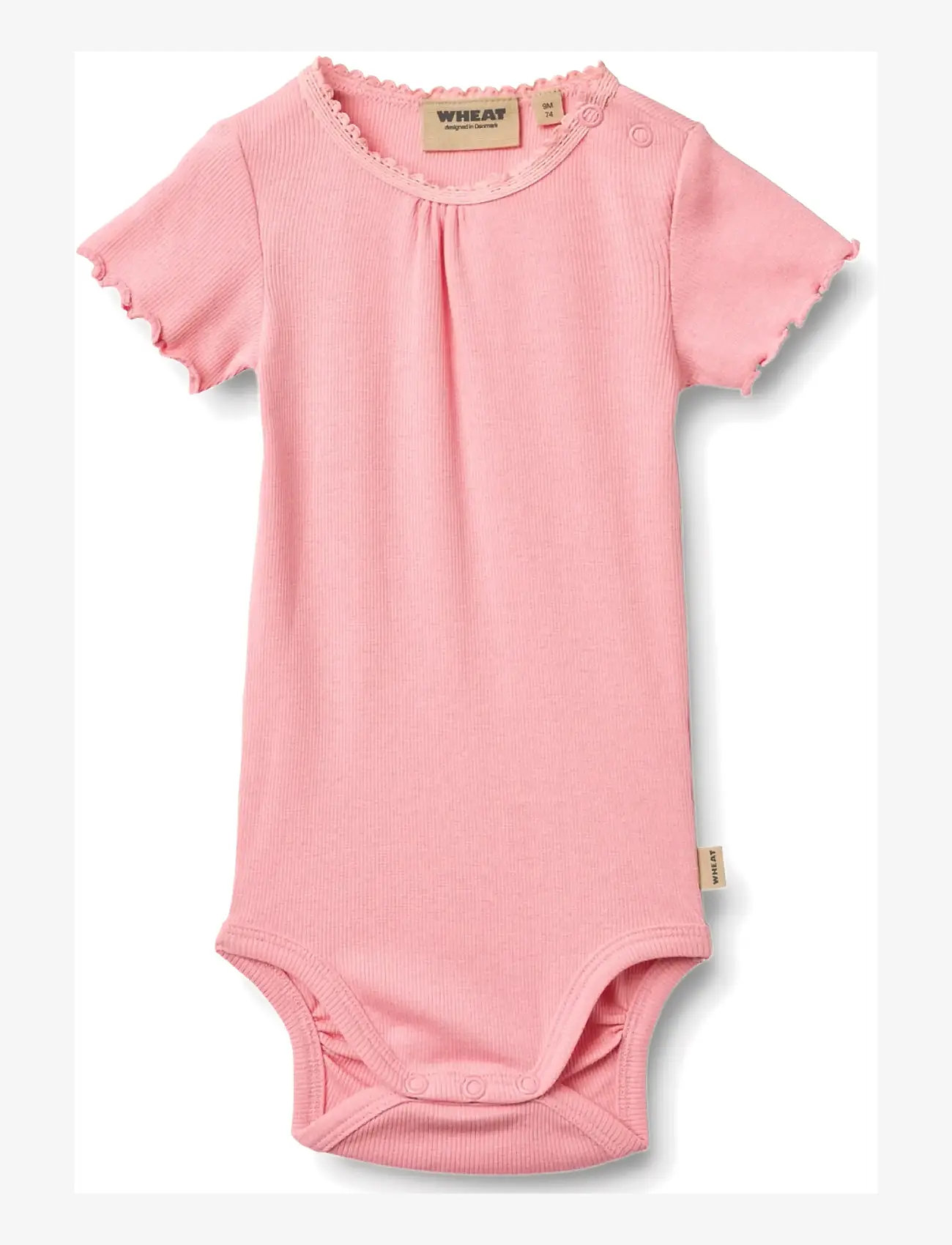 Wheat - Rib Body S/S Edna - kortærmede bodyer - bubblegum - 0
