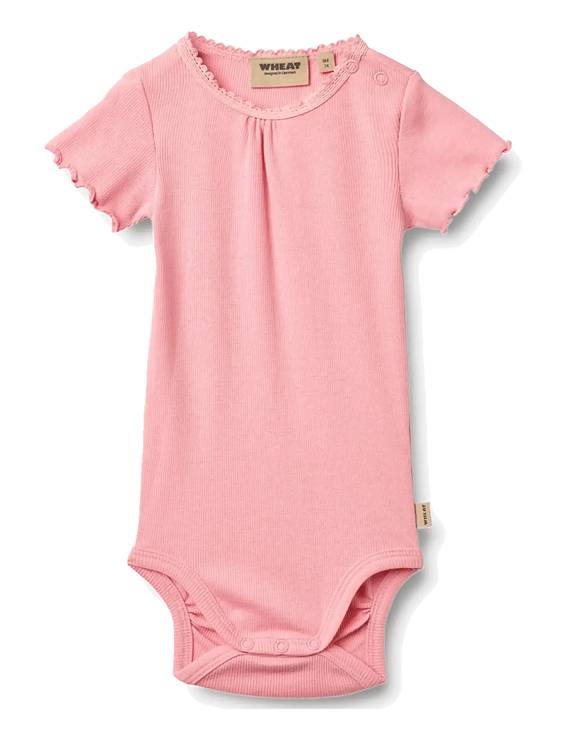 Wheat - Rib Body S/S Edna - kurzärmelige bodys - bubblegum - 2