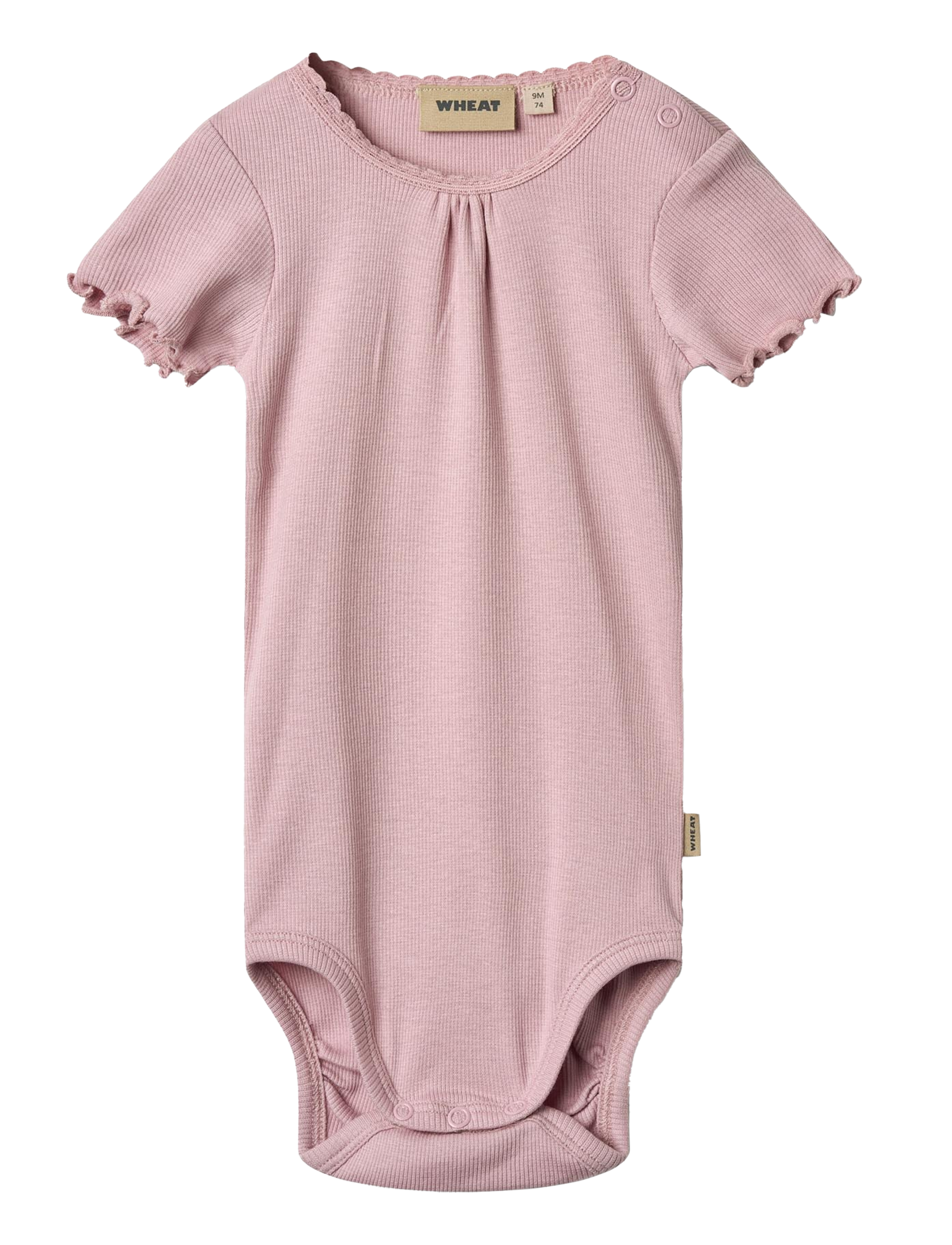 Wheat Rib Body S/S Edna - Tøj - LAVENDER MIST / pink/rose