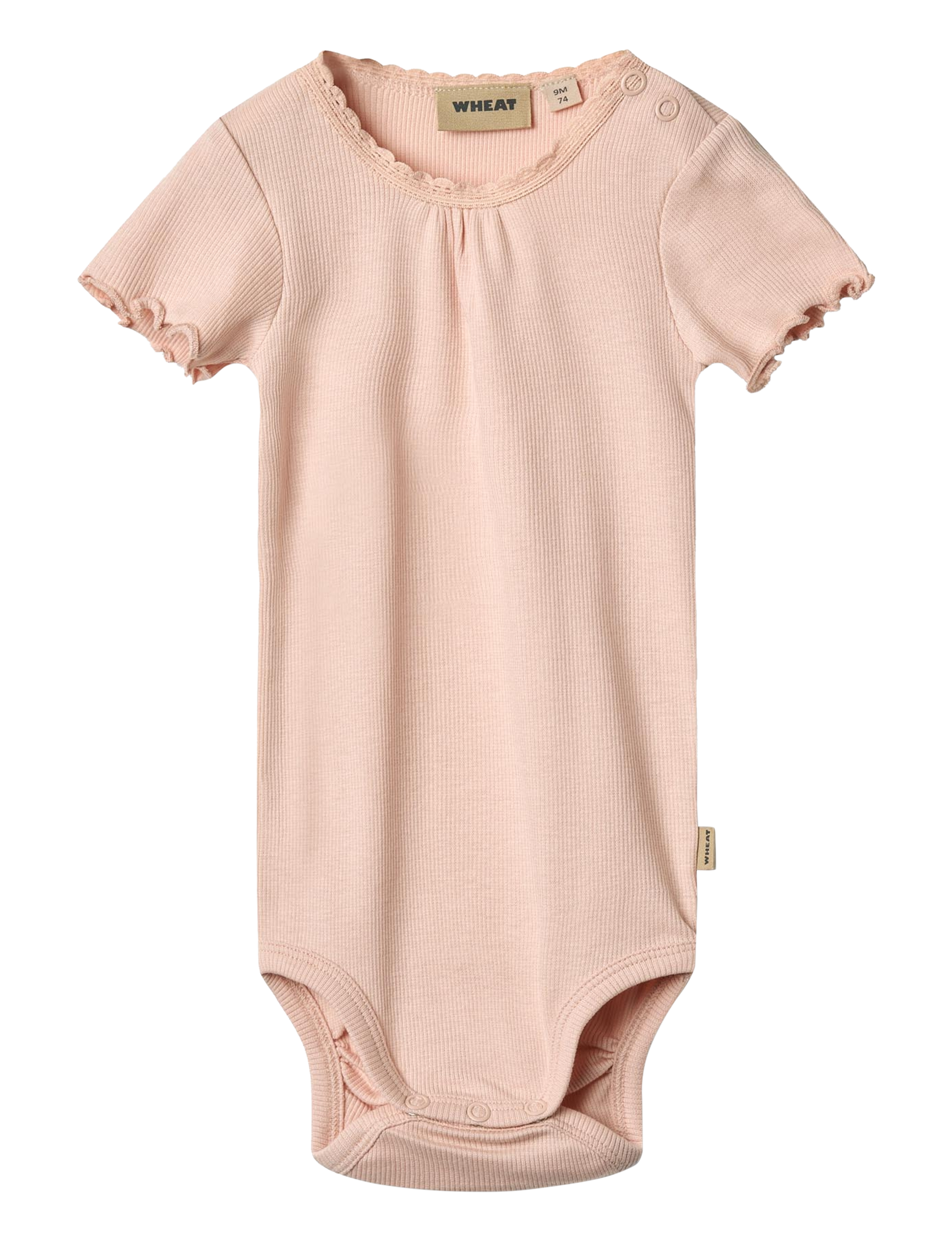 Wheat Rib Body S/S Edna - Tøj - POWDER / pink/rose