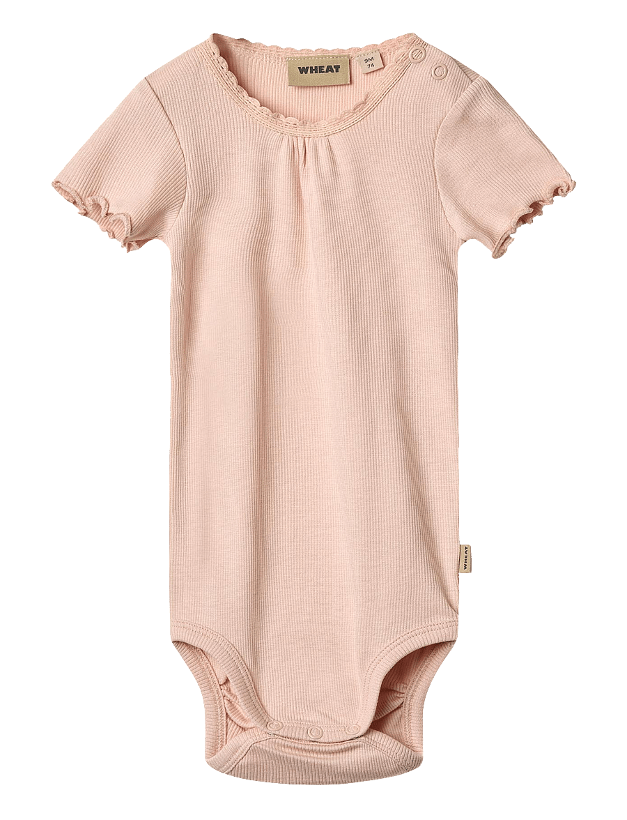 Wheat - Rib Body S/S Edna - lühikeste varrukatega bodid - powder - 0