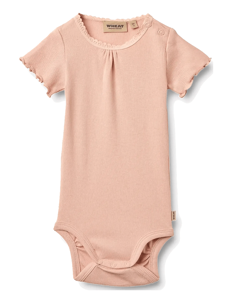 Wheat - Rib Body S/S Edna - kurzärmelige bodys - rose cloud - 0