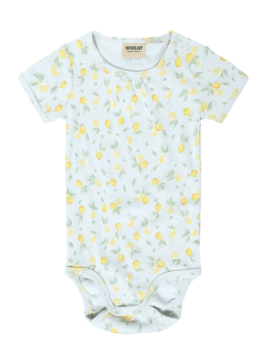 Wheat - Body S/S Linette - kortärmade bodies - summer blue citrus - 0