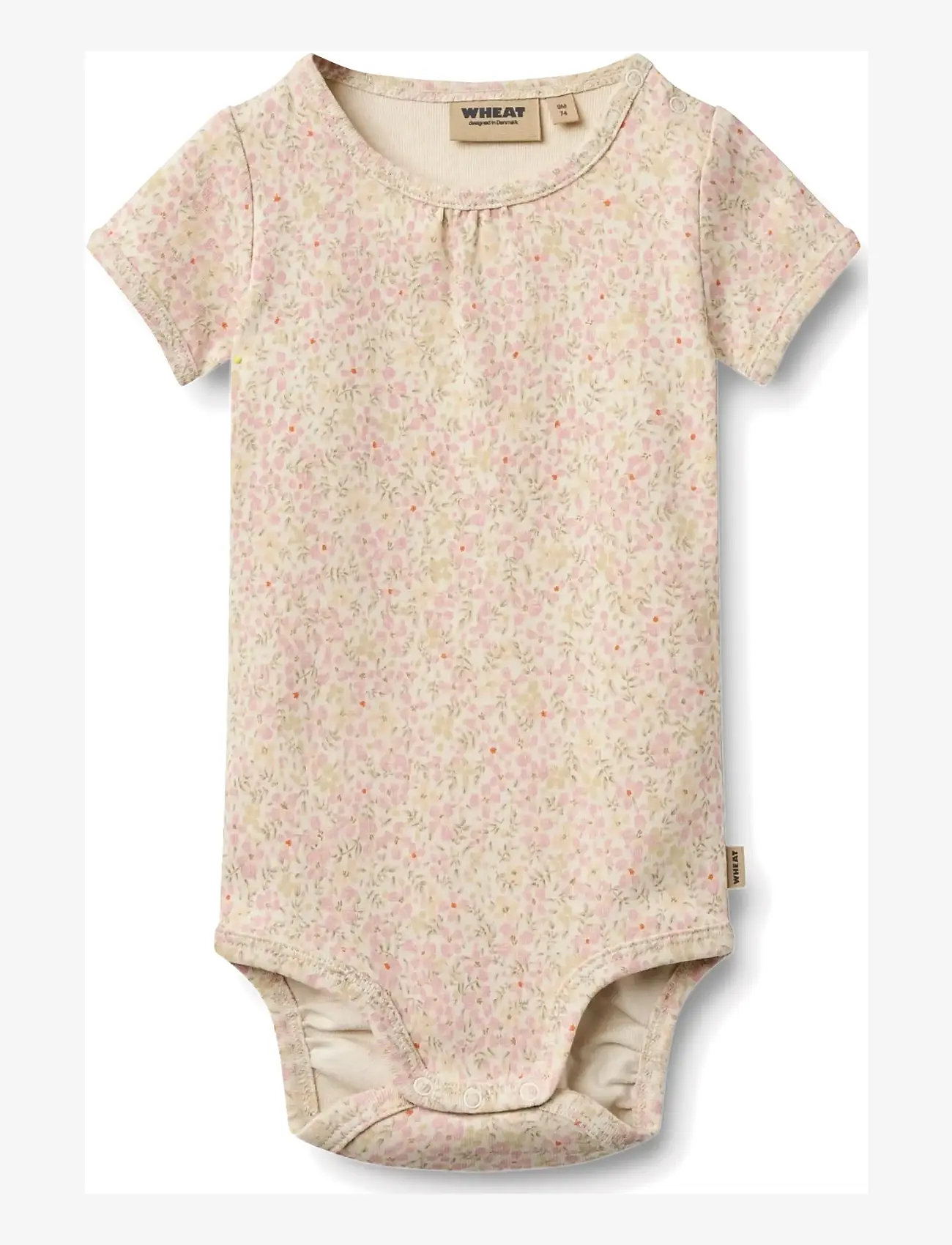 Wheat - Body S/S Linette - short-sleeved bodies - coral flowers - 0