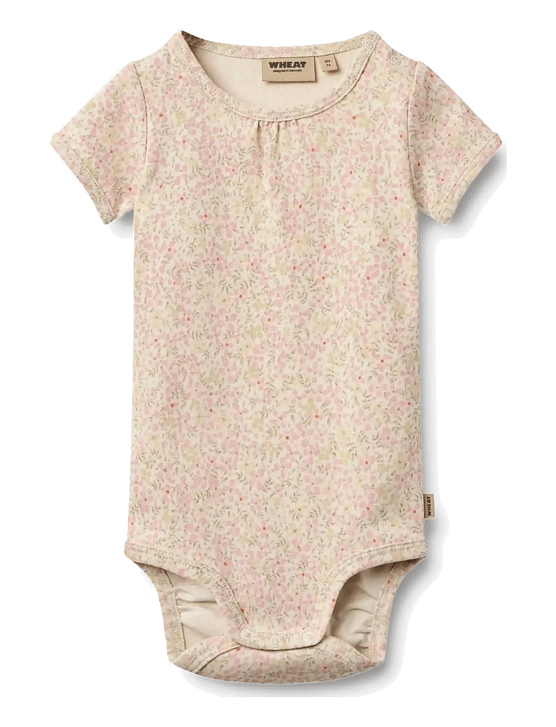 Wheat - Body S/S Linette - short-sleeved bodies - coral flowers - 0