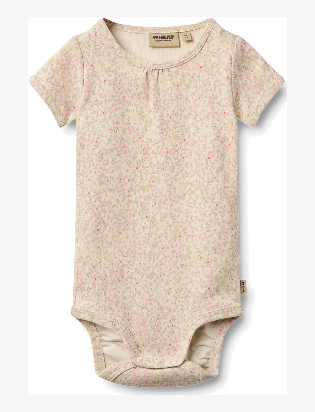 Wheat - Body S/S Linette - short-sleeved bodies - coral flowers - 1