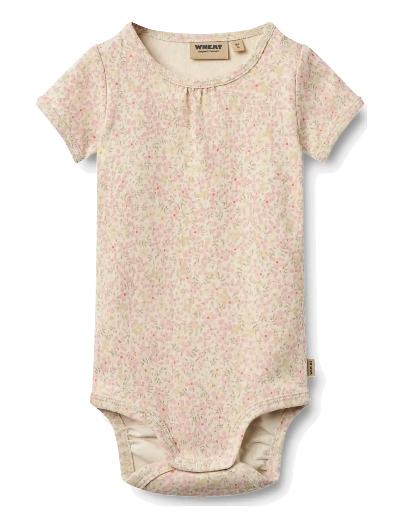 Wheat - Body S/S Linette - lühikeste varrukatega bodid - coral flowers - 1