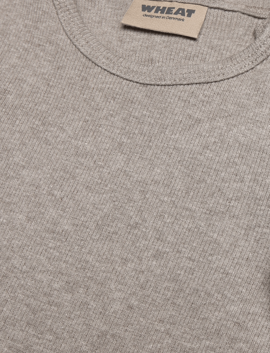 Wheat - Rib Body S/S Timo - kortärmade bodies - gravel melange - 2