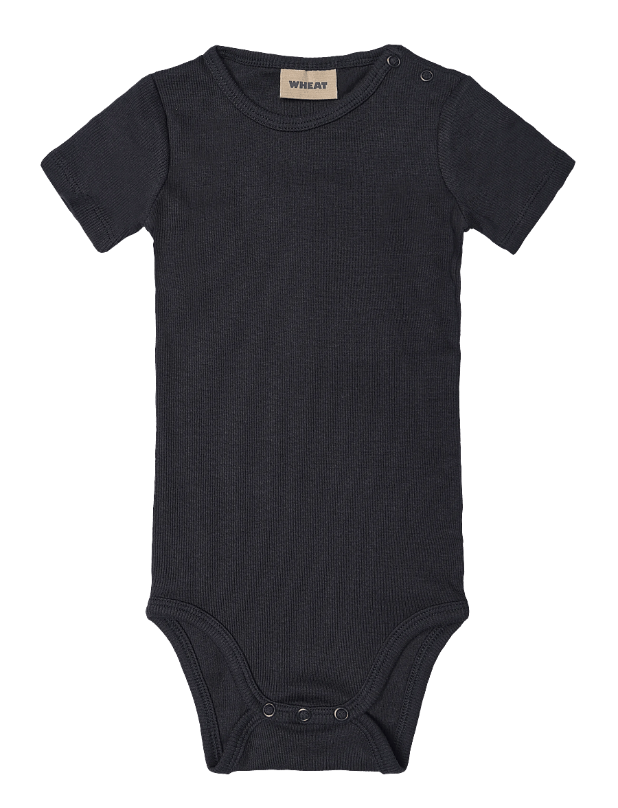 Wheat - Rib Body S/S Timo - kortærmede bodyer - navy - 0