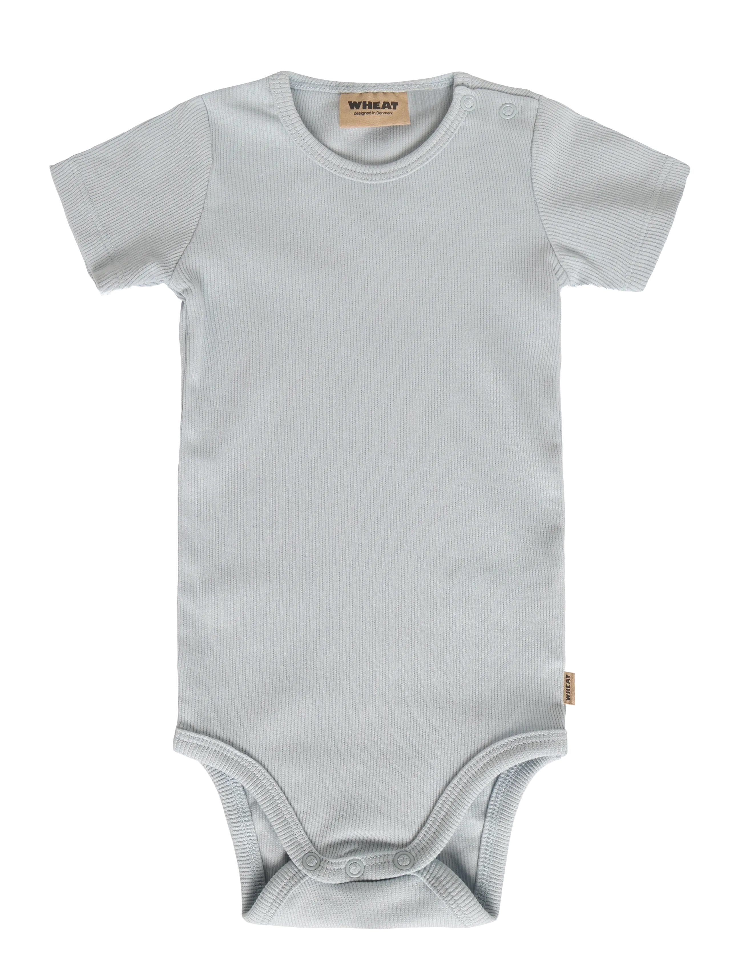 Wheat Rib Body S/S Timo, 68, Blue, Kroppe > Kortærmede, Børn