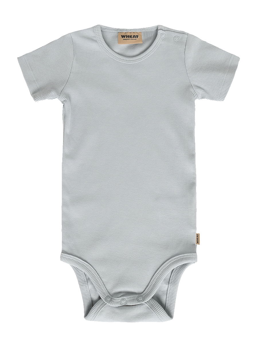 Wheat - Rib Body S/S Timo - kortærmede bodyer - summer sky - 0