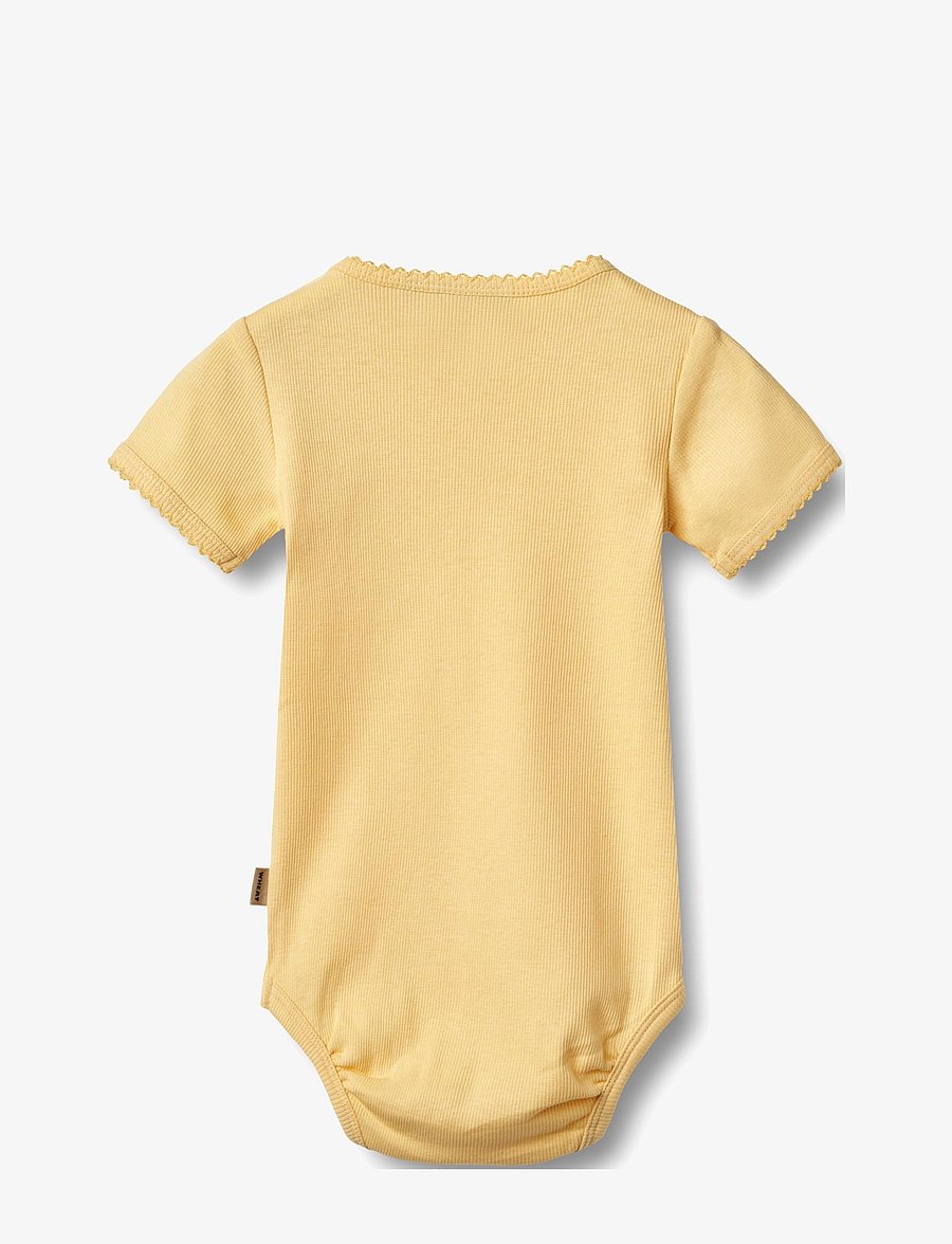 Wheat - Rib Body S/S Lace Elisa - lühikeste varrukatega bodid - golden yellow - 1