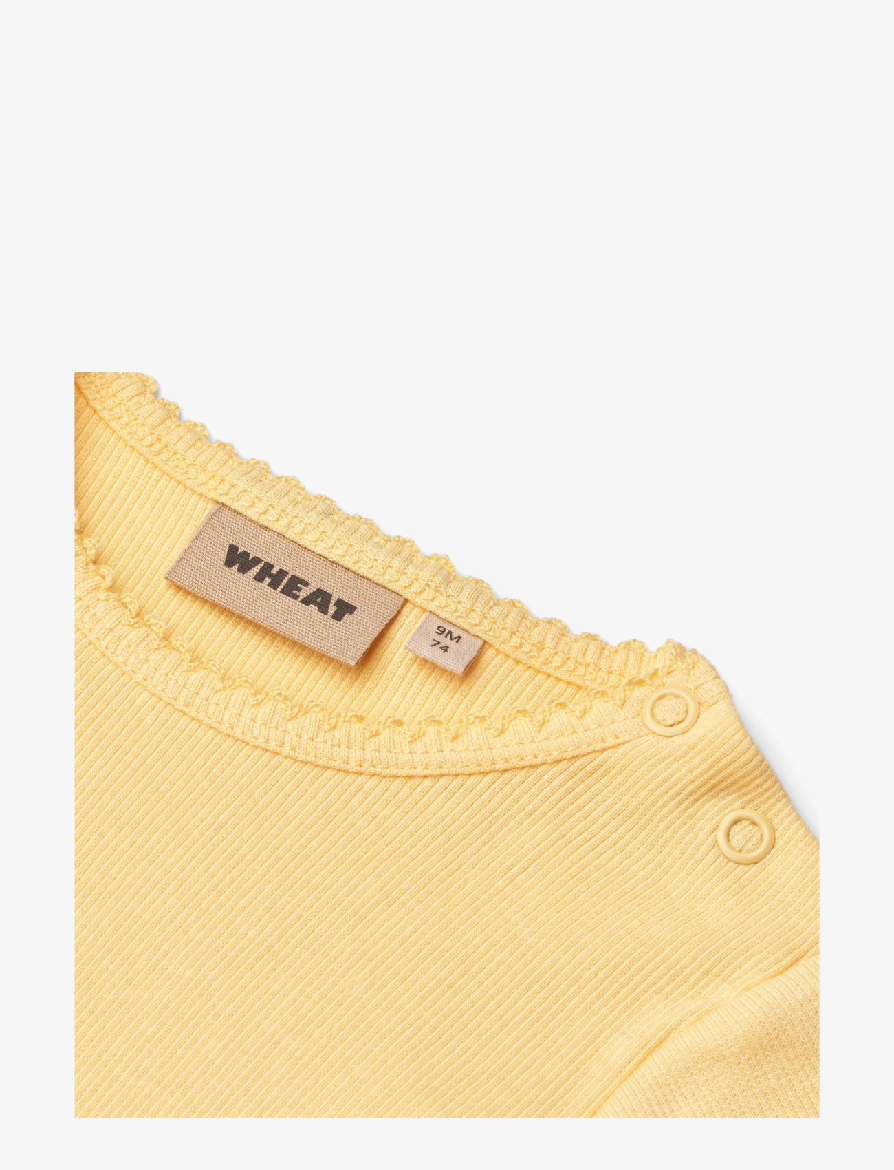 Wheat - Rib Body S/S Lace Elisa - kortærmede bodyer - golden yellow - 2