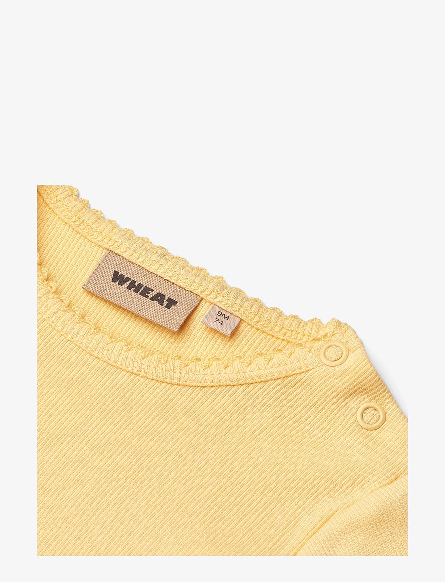 Wheat - Rib Body S/S Lace Elisa - lühikeste varrukatega bodid - golden yellow - 2