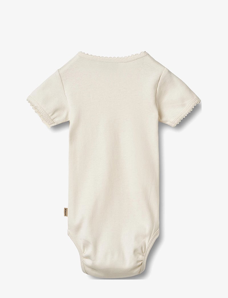 Wheat - Rib Body S/S Lace Elisa - kurzärmelige bodys - ivory - 1