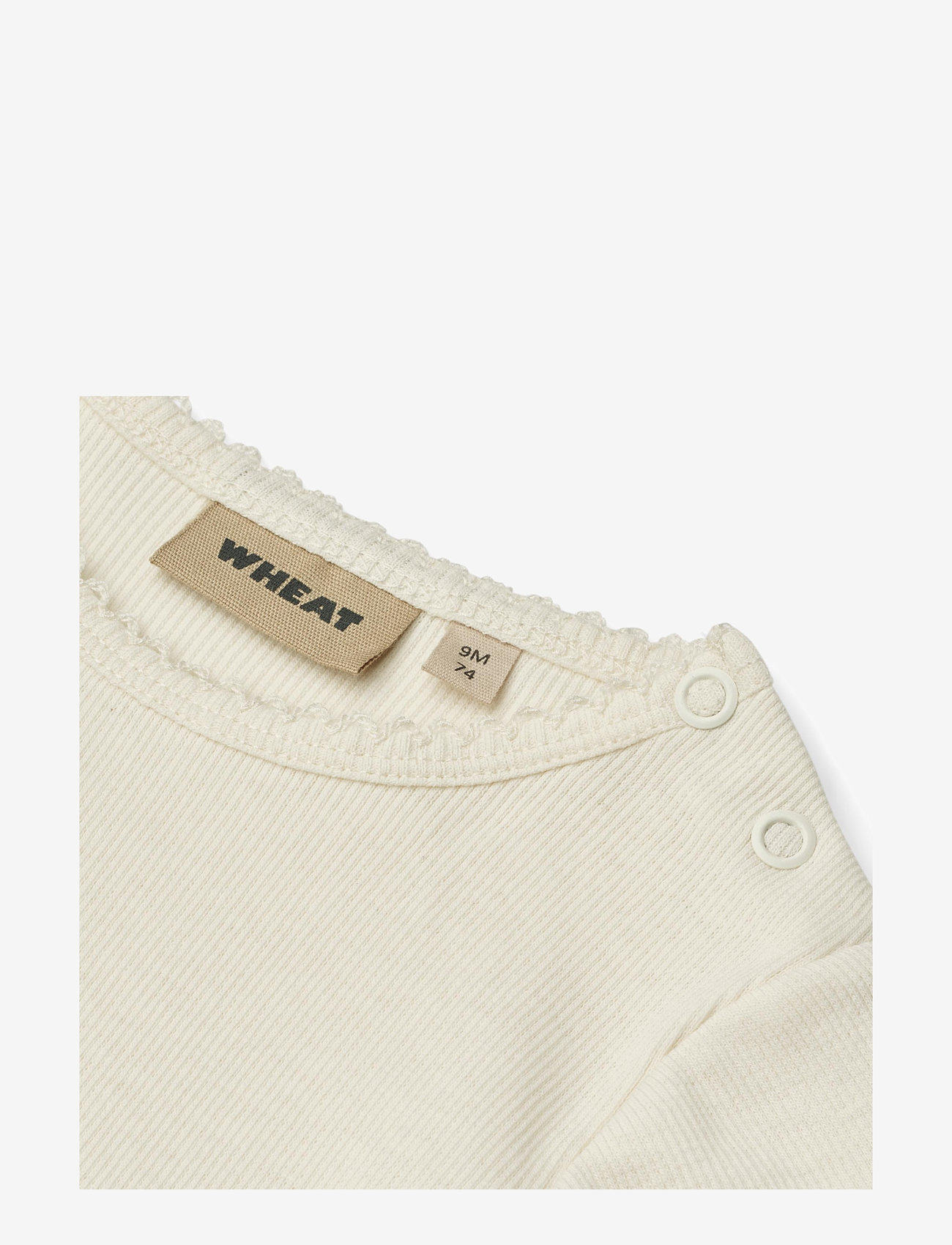 Wheat - Rib Body S/S Lace Elisa - kortærmede bodyer - ivory - 2