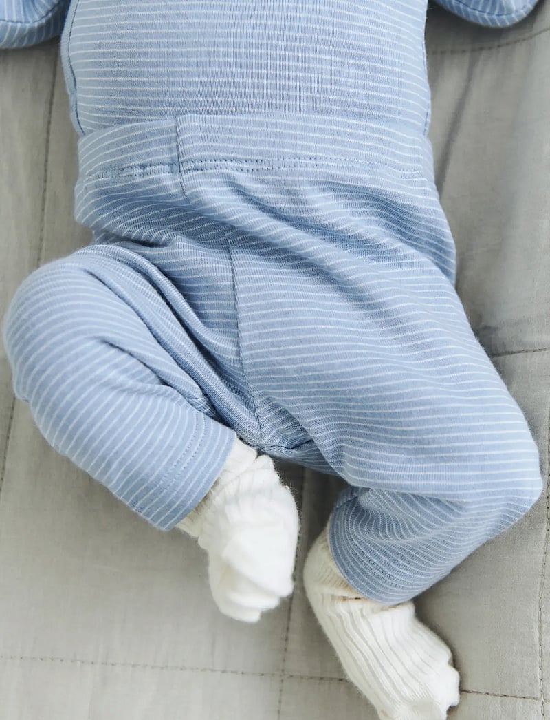 Wheat - Body Wraparound L/S Pil - pikkade varrukatega bodid - faded blue stripe - 0