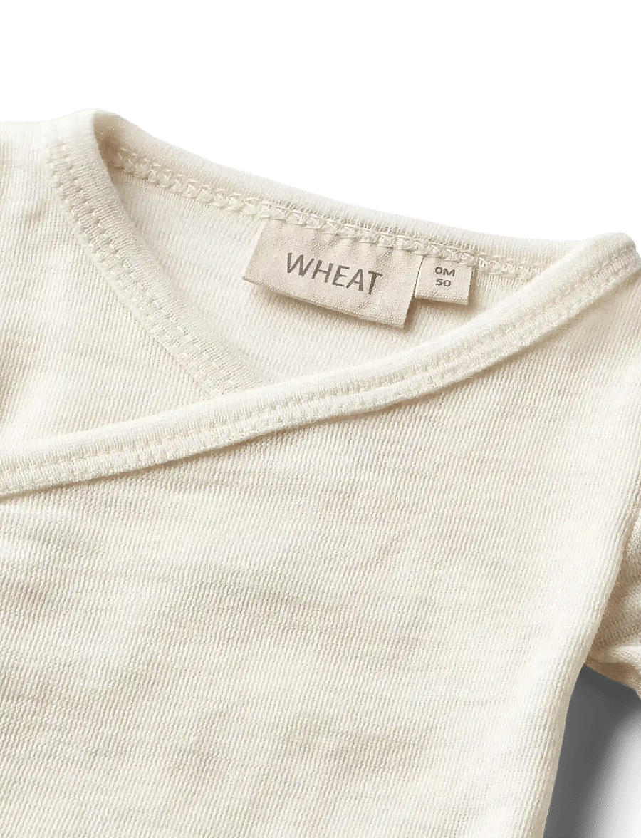 Wheat - Wool body L/S Willow - long-sleeved bodies - eggshell melange - 2