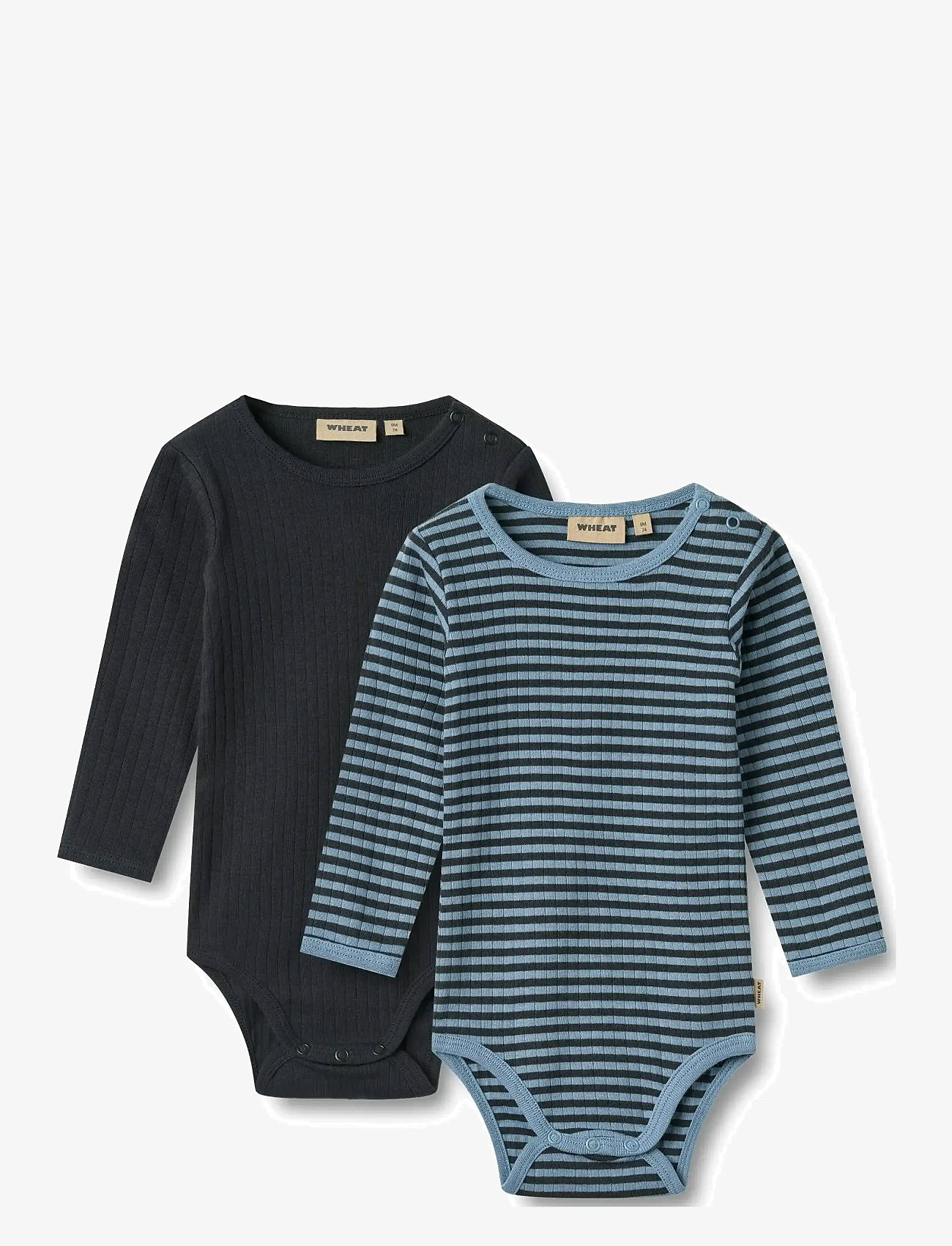 Wheat - 2 Body L/S Berti - geschenke für kinder - bright blue stripe - 0