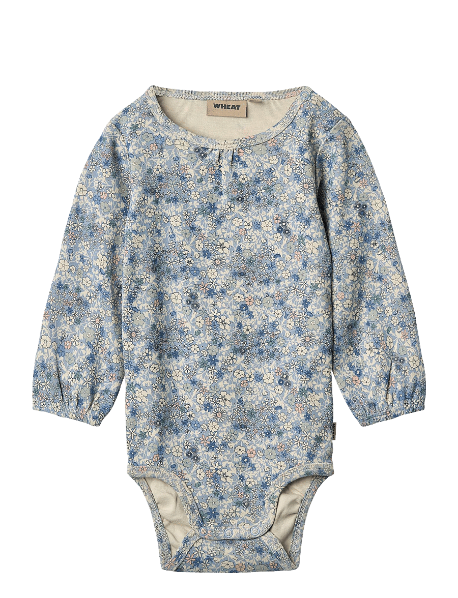 Wheat - Body L/S Elmine - blue summer flowers - 0