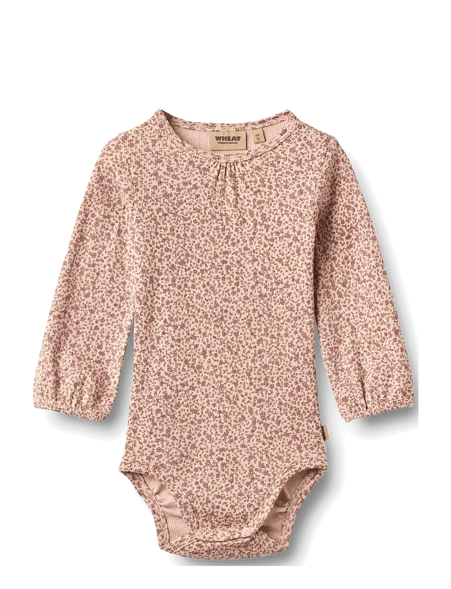 Wheat - Body L/S Elmine - langärmelige bodys - dime rose small flowers - 0