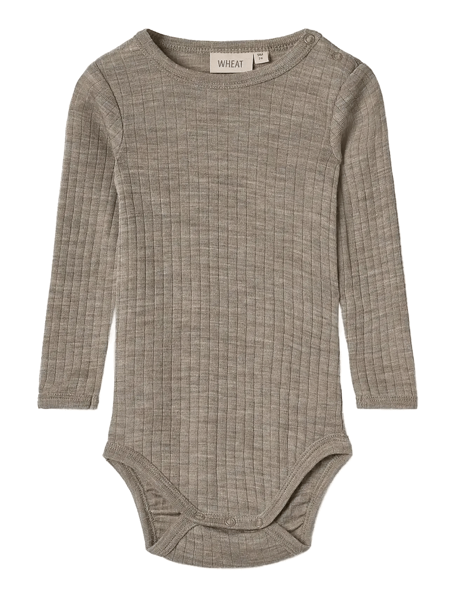 Wheat - Wool Silk Body L/S Lucca - khaki melange - 0
