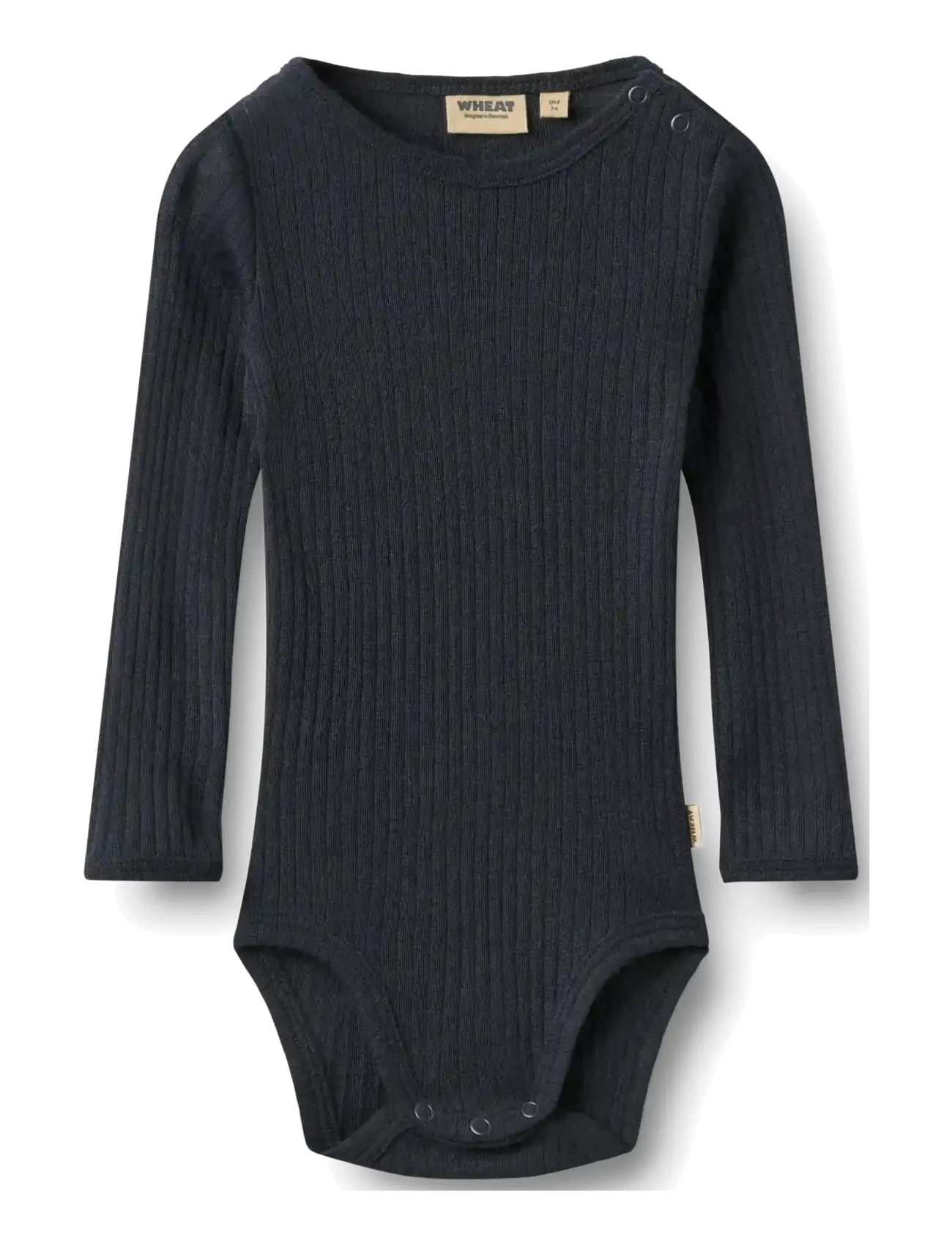 Wheat Wool silk body L/S Lucca - Long-sleeved bodies - NAVY / navy