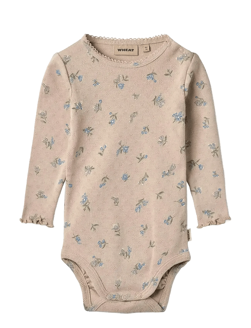 Wheat - Body L/S Regitze - pikkade varrukatega bodid - warm sand flowers - 0