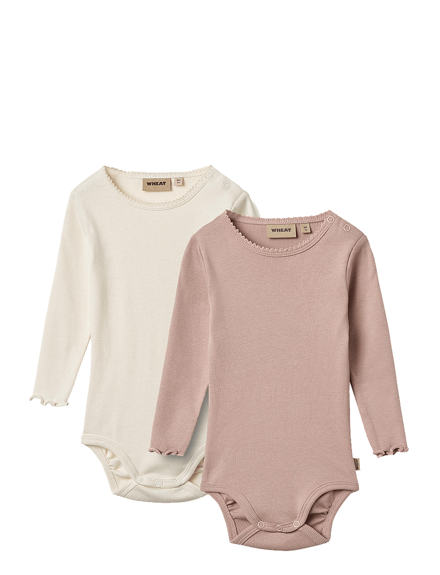 Wheat - 2 Body L/S Regitze - komplety body - rose powder - 0