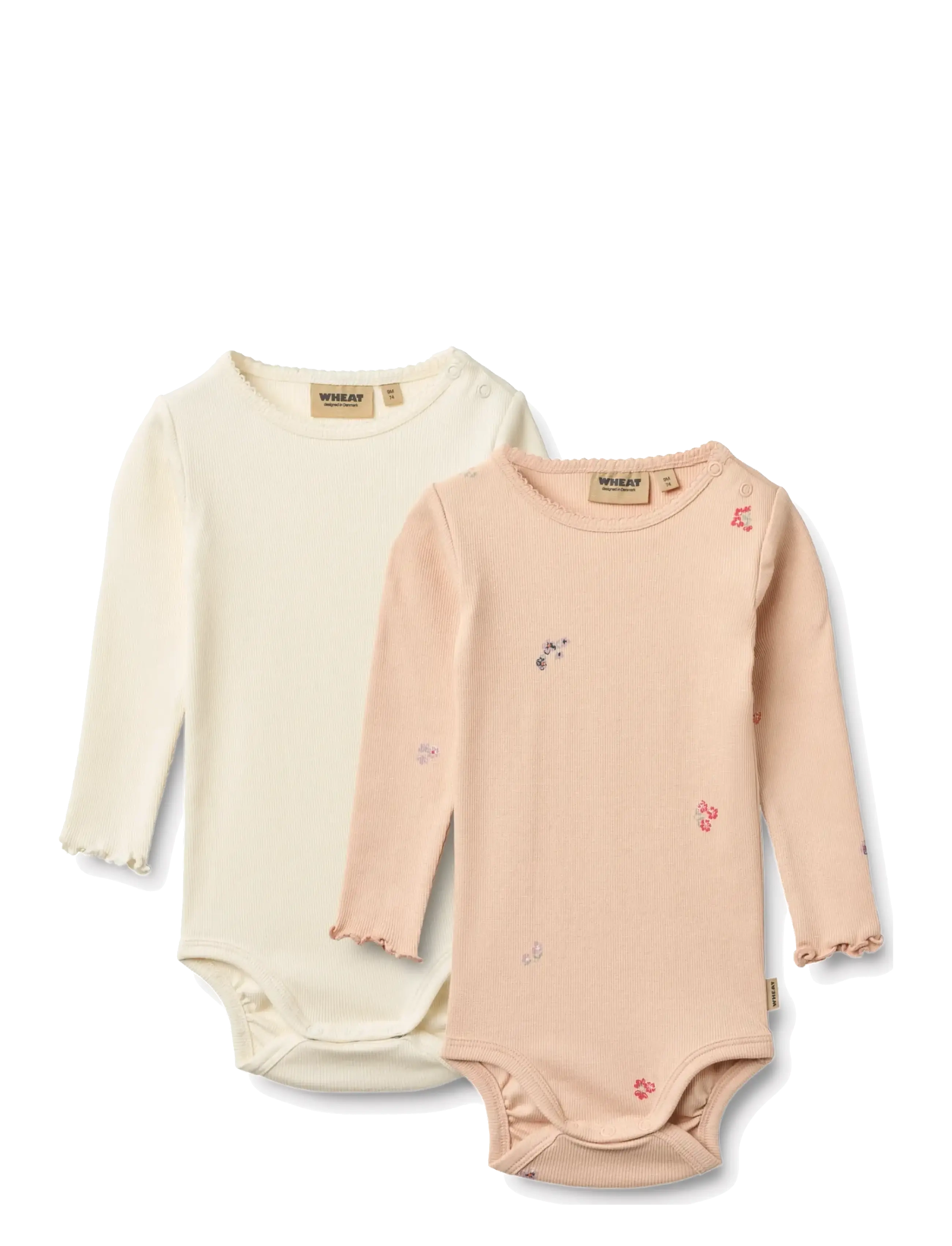 Wheat 2 Body L/S Regitze - Multipack bodies - ROSE FLOWERS / pink/rose