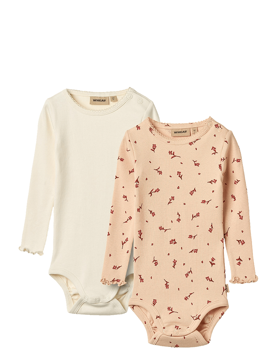 Wheat - 2 Body L/S Regitze - samfellur í fjölpakka - rose water flowers - 0