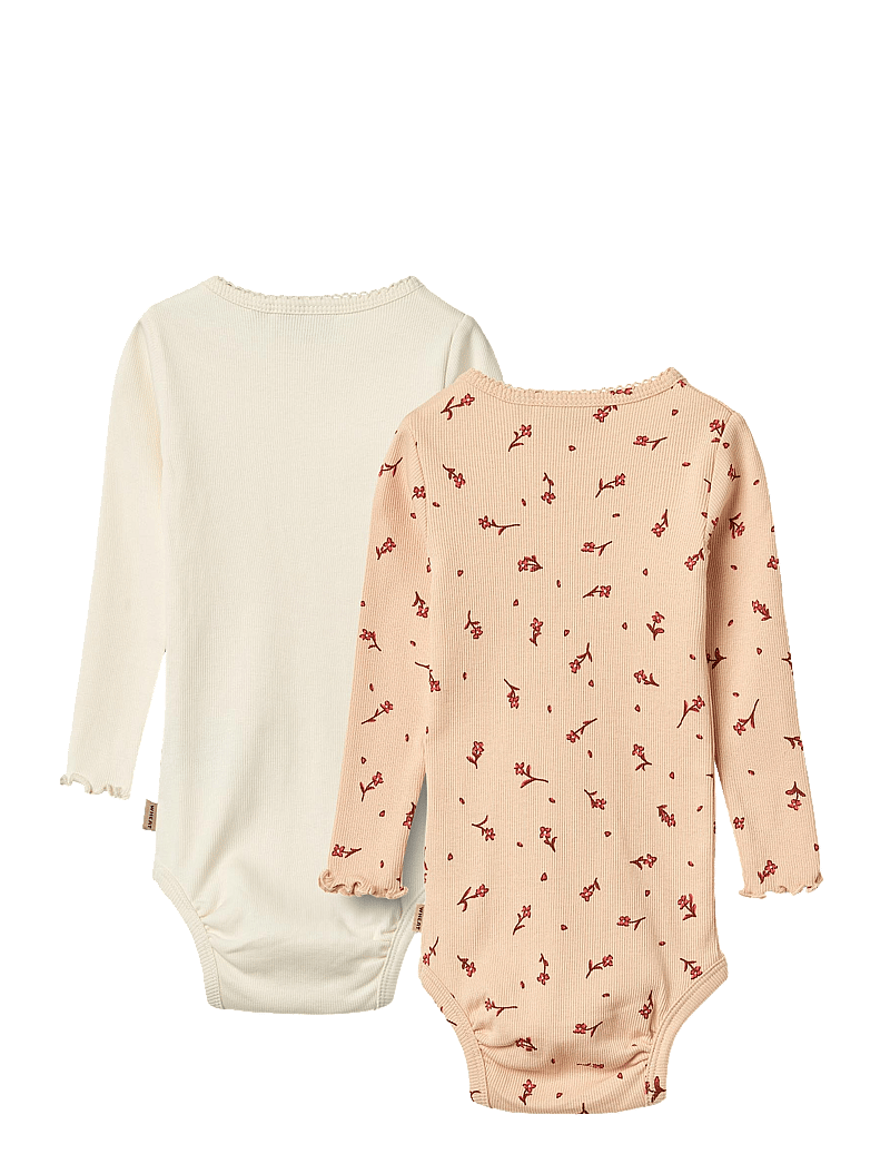 Wheat - 2 Body L/S Regitze - bodyer i multipack - rose water flowers - 1