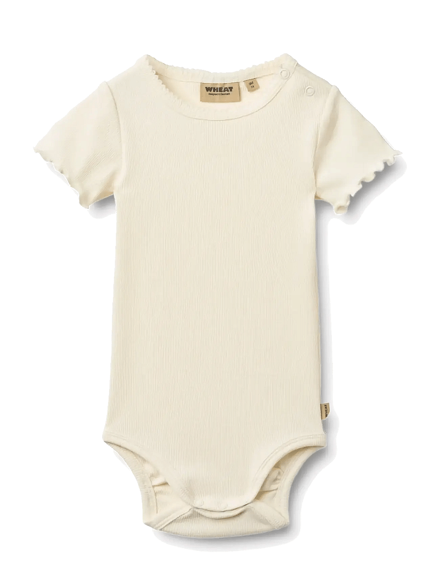 Wheat - Body S/S Maren - lühikeste varrukatega bodid - ivory - 0