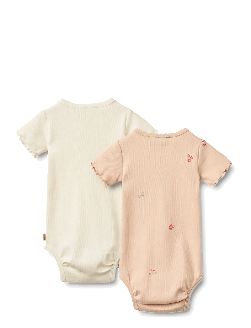 Wheat - 2 body S/S Maren - kortærmede bodyer - rose flowers - 2