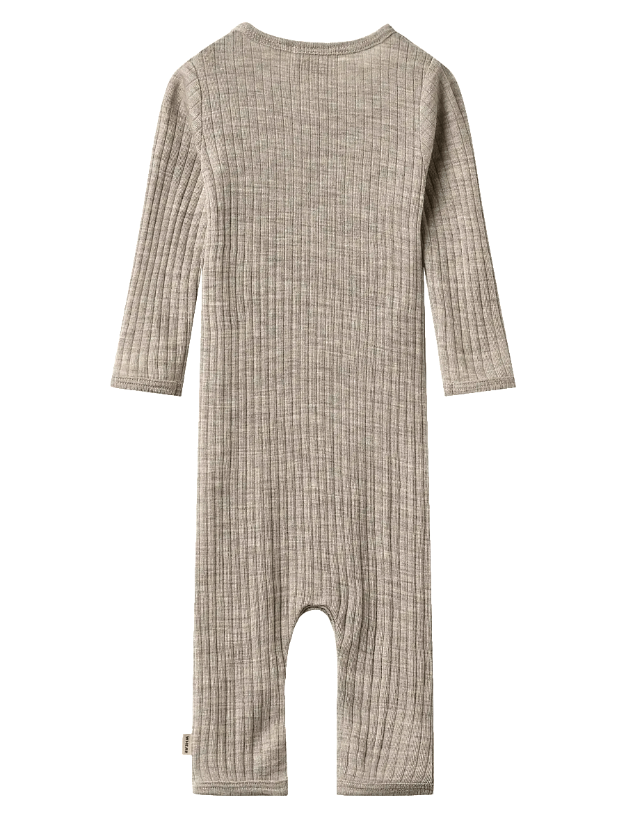 Wheat - Wool silk jumpsuit Frankie - jumpsuits - khaki melange - 1